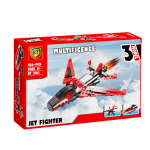 جعبه لگو 3 مدل ماشین و هواپیما BT7001-3 با طراحی قرمز رنگ و عنوان JET FIGHTER
