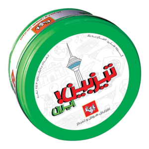 قوطی فلزی بازی «تیزبین ایران» با طرح سبز و لوگو