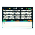 کارت وایت‌بردی جدول ضرب با فضای نوشتن پاسخ‌ها برای تمرین ریاضی کودکان