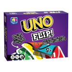 بازی کارتی UNO FLIP بردیا — نمای جلوی جعبه بنفش ۱۱۲ کارتی