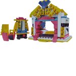 سازه کامل‌شده لگو تخت پرنسس BT660 به‌همراه وسیله جانبی کناری
