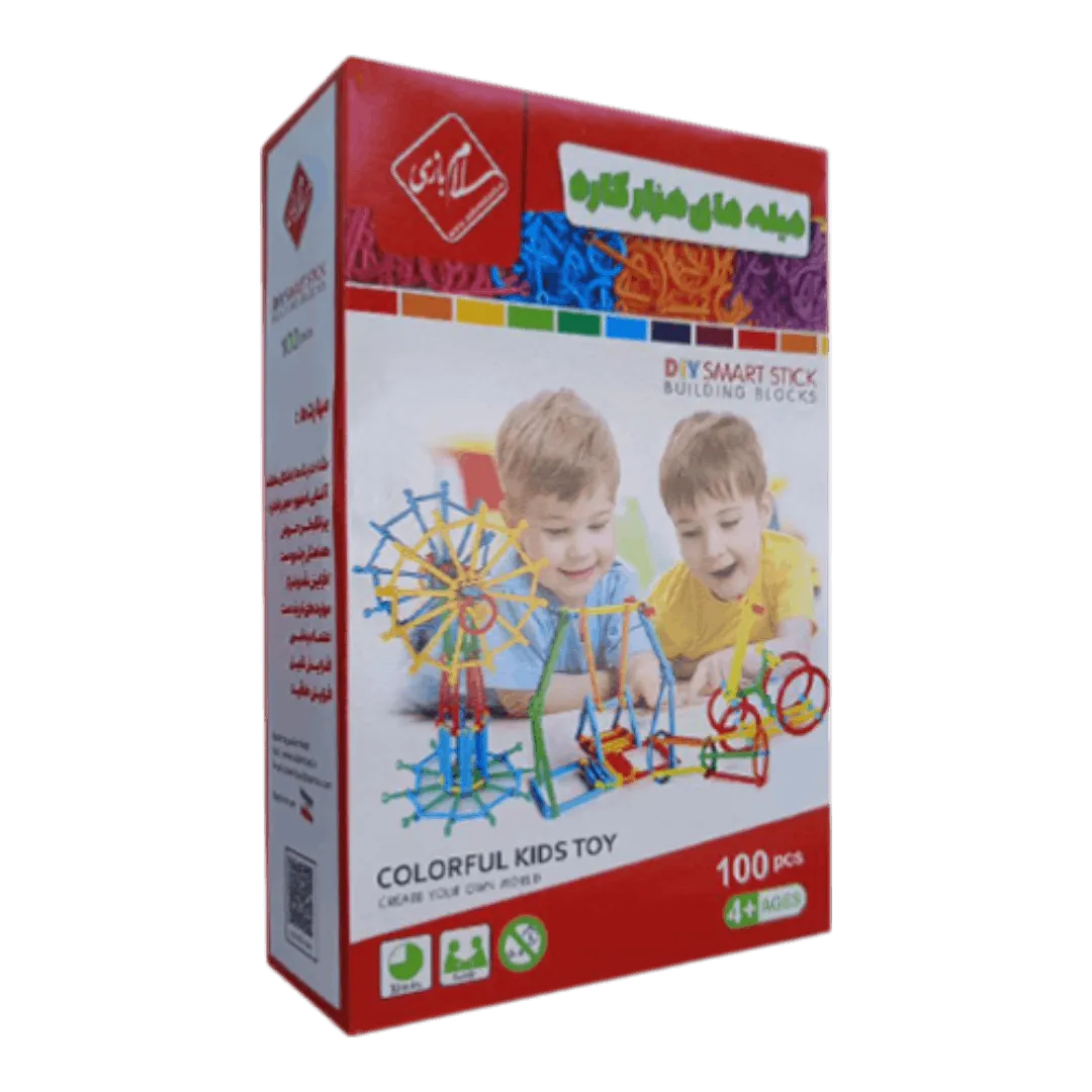 تصویر جعبه بازی فکری میله‌های هزارکاره 100 قطعه برند سلام بازی